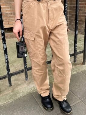 Brandy Mellville Tan Cargo Pants | Size Small | Drawstring